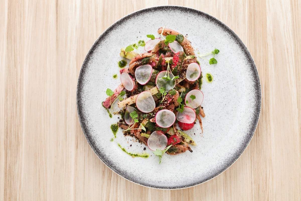 Beach Bay Cafe's radish salad with olive soil and tarragon oil Eat North