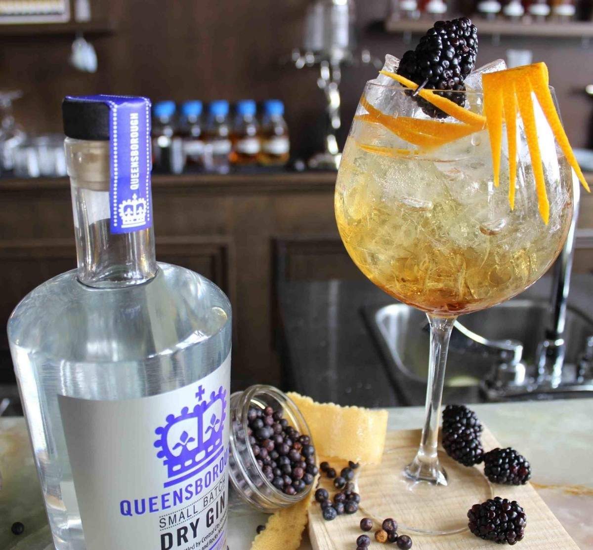 QB Blackberry Zest cocktail with Queensborough gin Eat North