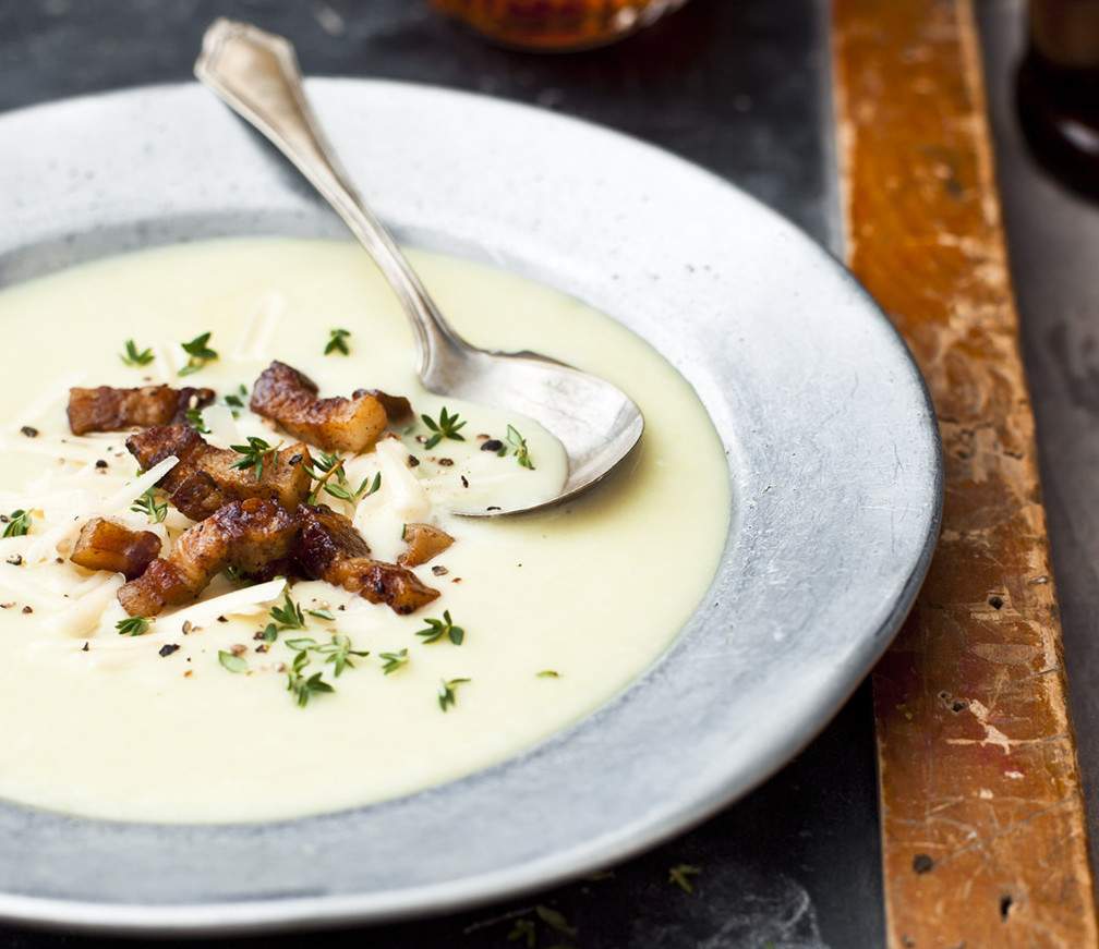 Batch cookbook's potato, leek and bacon soup | Eat North