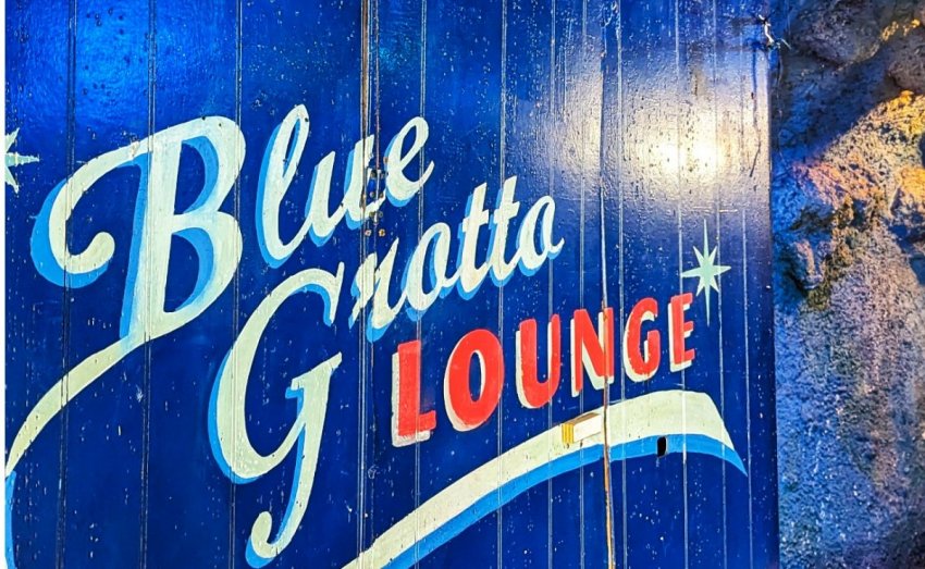 Blue Grotto Lounge sign inside Capri Ristorante in Hamilton.