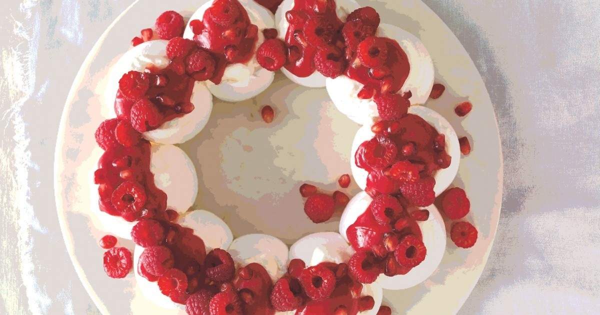 Ricardo S Raspberry And Pomegranate Pavlova Wreath Eat North