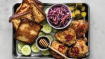 Image for Hot maple crackling chicken thighs with fried bread and coleslaw from the Eat With Us cookbook