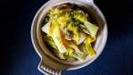 Image for Braised leeks with sunflower seed pesto