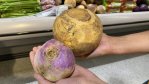 Left: turnip  Right: rutabaga