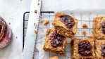 Image for Lauren Toyota's baked peanut butter and jam oat bars
