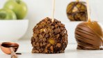 Image for Halloween dessert recipe: Milk chocolate-covered caramel apples