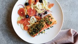 Image for Try this recipe for baked salmon with gremolata crust from 'Everyday Mediterranean'