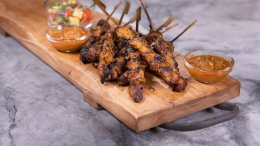 Image for Chef Nuit Regular’s grilled Thai turkey satay skewers