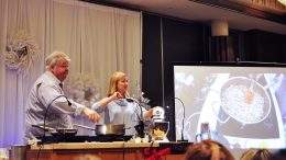 Chefs Michael Olson and Anna Olson at Christmas in November in Jasper, AB.