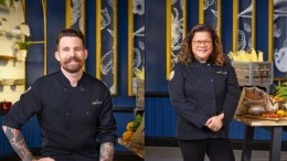 Chefs Dale Mackay (left) and Nicole Gomes (right).