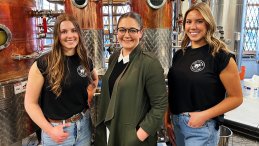 From left to right: Thecla Wiart, Distiller; Caitlin Quinn, Master Distiller; Alicyn Campbell, Apprentice Distiller