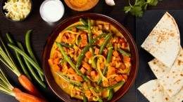 Image for Green Beans &amp; Carrots in Coconut-Turmeric Curry 