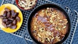 Image for Karine Moulin's date and walnut cake
