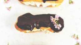Image for Renee Kohlman's raspberry- and cream-filled éclairs with chocolate glaze