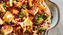 Image for Chef Peter Sanagan's roasted cauliflower with hummus and halloumi
