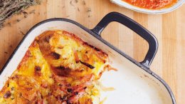 Photos and recipe provided by Penguin Random House. Image for Try Chuck Hughes' easy recipe for savoury breakfast bread pudding