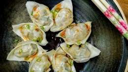 Image for Shrimp dumplings with XO sauce