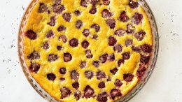 Image for Summer recipe: Raspberry clafoutis from the 'Prairie' cookbook