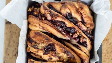 Image for Make this tasty cherry walnut babka from the 'Two Chefs in the Garden' cookbook