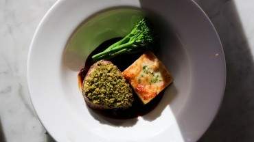 Image for Cibo Trattoria&#039;s herb-crusted beef tenderloin with Parmesan potato pave