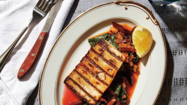 Image for Recipe: Arctic char with chard from the 'Salad Pizza Wine' cookbook