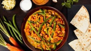 Image for Green Beans &amp; Carrots in Coconut-Turmeric Curry 