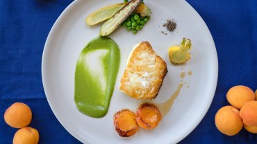 Image for Naramata Inn’s pan-seared halibut with apricot compote
