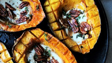 Image for Renée Kohlman’s roasted acorn squash with maple goat cheese and pecans