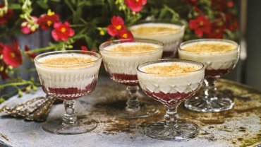 Image for Try this easy recipe for rhubarb panna cotta from Rosie Daykin's new cookbook