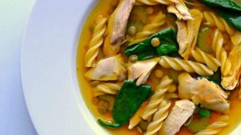 Image for Curried lentil chicken noodle soup