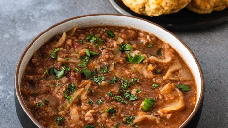 Image for Dan Clapson's recipe for bison cabbage roll soup from 'Prairie'