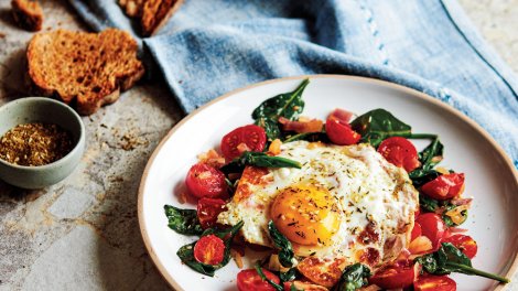 Image for Make this egg and halloumi breakfast plate from the 'Everyday Mediterranean' cookbook