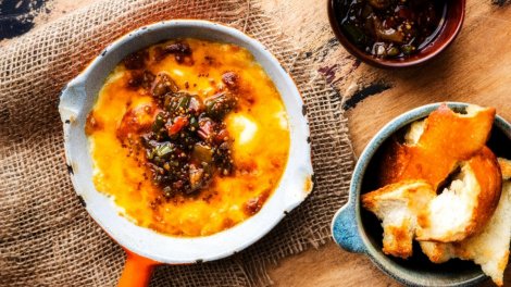 Image for Roasted cheese curds with honey pepper sauce from the 'Prairie' cookbook