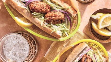 Image for Try this fun recipe for Fish Kebab Po'boys from the 'Indian Food Is Easy cookbook