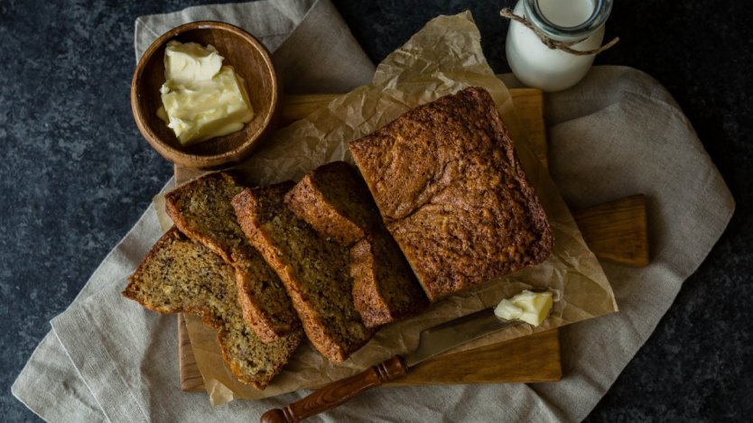 Lead image via unsplash, photos and recipe below courtesy of Penguin Random House. Image for Weekend Recipe: banana bread with brandy icing by Mark Pupo