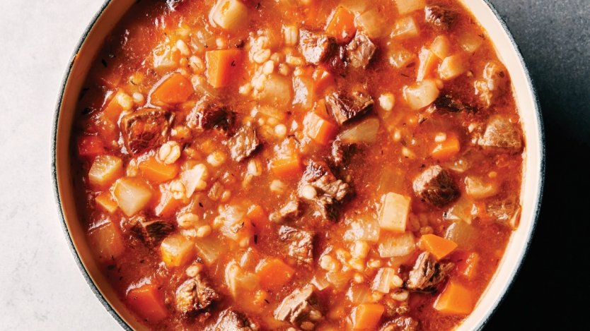 Image for Claire Tansey's beef and barley soup