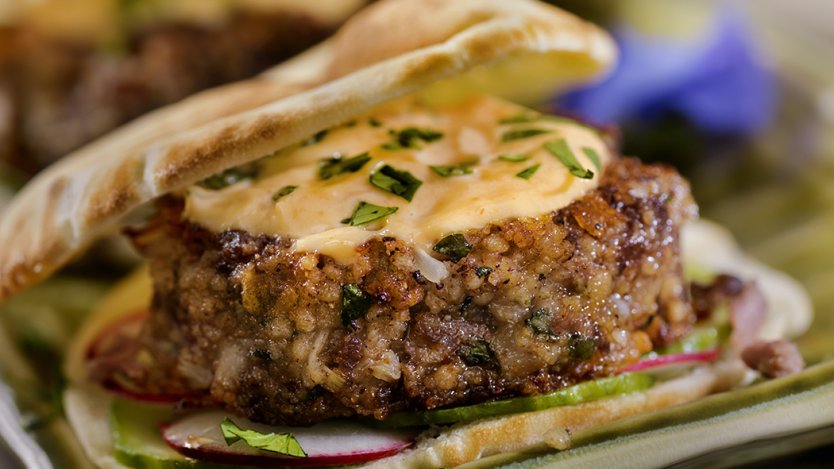 Image for Anna Olson's beef kibbeh sliders with harissa mayo