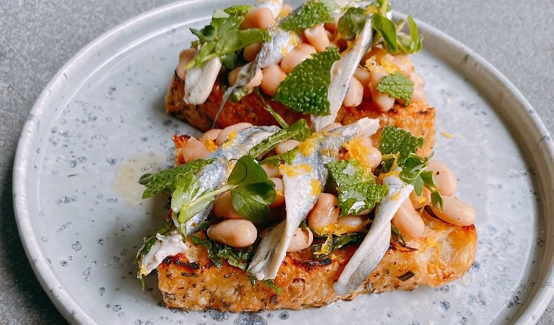 Image for Chef Andrea Alridge's white kidney bean bruschetta