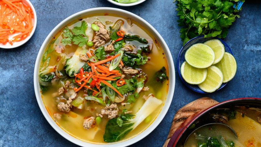 Image for Chili lime ginger turkey soup