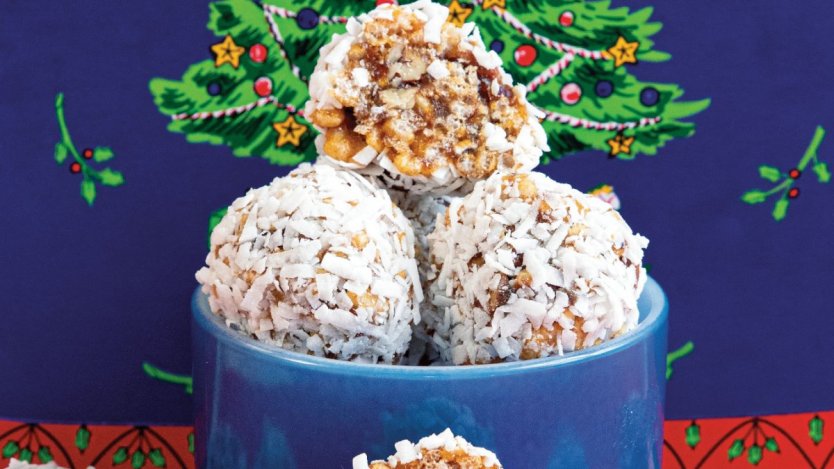 Photos and recipe provided by Penguin Random House. Image for Holiday dessert recipe: Crispy date nut balls