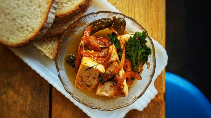 Photos of Czech-style pickled camembert during PRASÁTKO: A Czech-inspired pop-up in Calgary. Image for How to make Czech-style pickled cheese