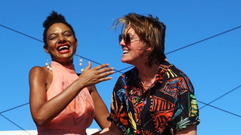 Photo of Allison Russell and Brandi Carlile by Aimsel Ponti and provided by Killbeat Music.