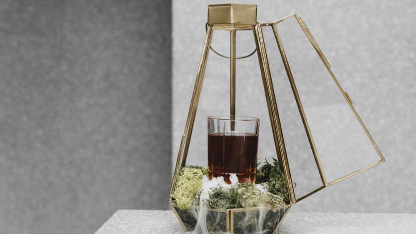 The "Candy Cap Magic" created by Grant Sceney, Fairmont Pacific Rim's beverage director. Image for Vancouver's Botanist shortlisted as one of the best new cocktail bars in the world