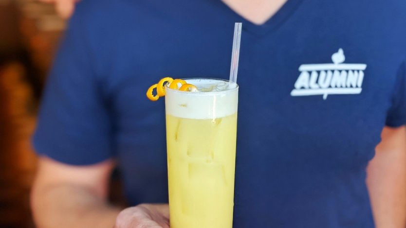 Alumni's Creamsicle Fizz is one of many cocktails helping to raise funds for Skipping Stone Foundation this month.