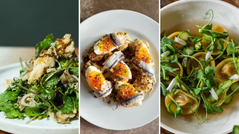 Photos of dishes from Maenam, Bar Kismet and River Cafe via Instagram.