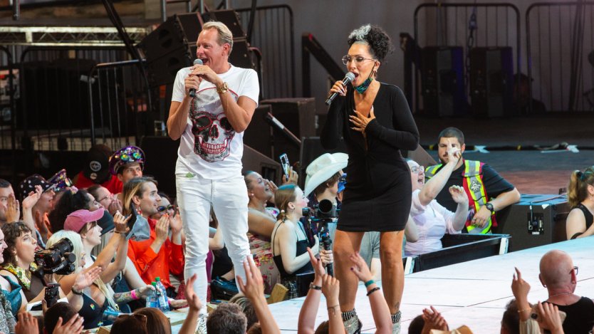 RuPaul's Drag Race judges Carson Kressley and Michelle Visage co-hosting Drag Me To Brunch 2022. Photos provided.