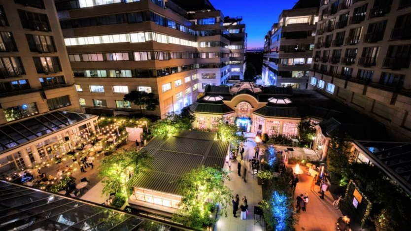 A bird's eye view of Fairmont Washington DC's brand new courtyard bar. Photo provided.