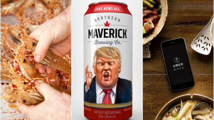 Spot prawn festival, Northern Maverick Brewing Fake News Ale and UberEATS Calgary