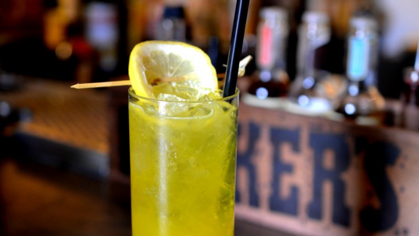 Lemonade cocktail with turmeric from Model Milk.