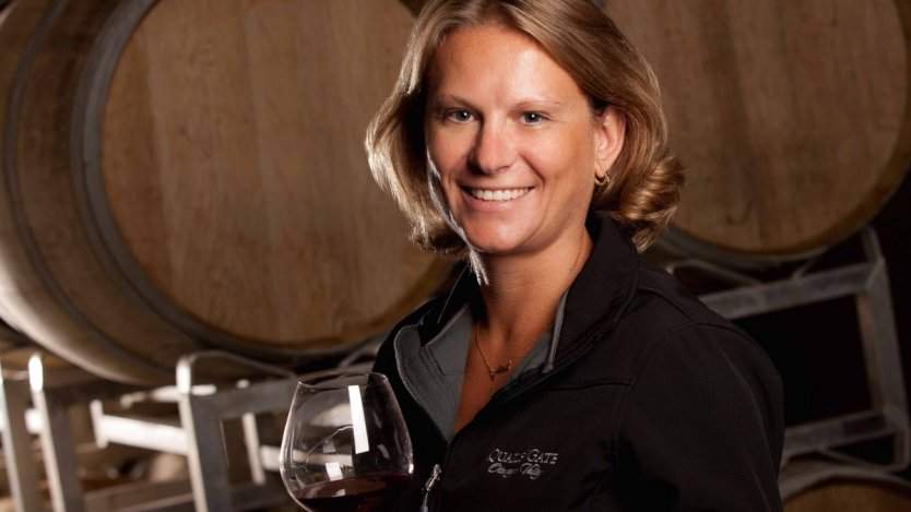 Callaway pictured at her former post, Quails' Gate Winery in Kelowna. Image for Daily bite: Award-winning winemaker Nikki Callaway joins Laughing Stock Vineyards
